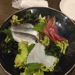 さくらば商店 - サービスの刺身3種盛り