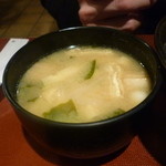レストラン プルミエ - ステーキ丼の味噌汁