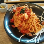 かふぇかれんだー - 週替わりパスタランチ 茄子とモッツァレラのトマトソース