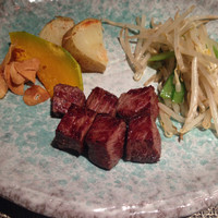 弥勒 - 焼き野菜とステーキ