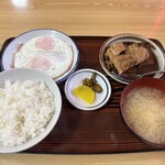 食堂 長野屋 - 肉豆腐定食＋ハムエッグ
