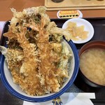 天丼てんや - 料理写真:海かぜ天丼、クーポンで海老天のせ