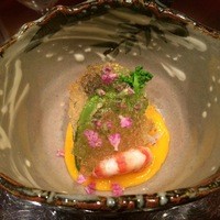 帰燕 - 才巻海老、うるい、こごみ、トリガイ、帆立貝