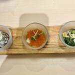 青山 - 前菜三種盛り合わせ