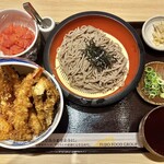 天麩羅 えびのや - 料理写真:「極天丼そばセット」@1950 