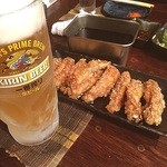 彦右衛門 - 生ビールセットの手羽唐