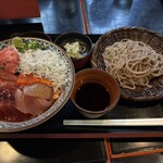 長生庵 - おまかせ海鮮五色丼（本鮪入り）蕎麦付きセット2,400円