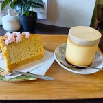和のしらべ 凛 - 料理写真:プリンとシフォンケーキ