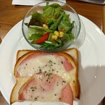 珈琲館 - 料理写真:モーニング たっぷりたまごのハムチーズトーストサンド(サラダ付き)790円 2026/05