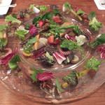 御影 ジュエンヌ - 野菜畑と海の幸の一皿～
      北海道のサクラマス、カキの燻製、明石のコダコ、富山県のホタルイカ、ホタテ貝