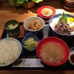 ひろや - 201503  ひろや  ★本日のおすすめ定食（780円）★いわし塩焼 あさりと大根煮 ※「たたき」可能(^-^)/
