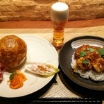 ワ カフェ エイム - 15.03.25 1周年スペシャルランチ(1620円)・カレー通常サイズ(+108円) ※デザート付