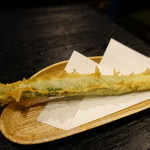 手挽きそば 一心 - アスパラの天ぷらを追加☆