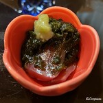 団欒 かとう - 本鮪の生海苔の佃煮と山葵漬の山掛け
