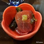 団欒 かとう - 本鮪の生海苔の佃煮と山葵漬の山掛け