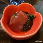 団欒 かとう - 本鮪の生海苔の佃煮と山葵漬の山掛け