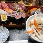 串かど - 上にぎり寿司 大盛り定食 \1,000-
