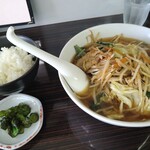 たか島 - もやしそば 1000円 小ライスセット 250円