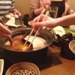 Shabushabu Onyasai - 豚と鶏の一番安い食べ放題。じゃがいもがめちゃくちゃおいしかった。チーズもちも！！(((o(*ﾟ▽ﾟ*)o)))