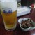 みかえりの郷 - 料理写真:生ビール(大)、ぜんまい煮