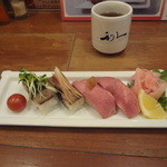 Gyuutan Sumiyaki Rikyuu - 牛たん握りと牛たん棒寿司