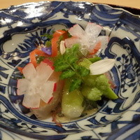 是しん - ☆あちゃらは…季節のお野菜と雲丹を鯛で巻いてホタルイカも☆