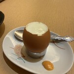 鳥料理 有明 - 1皿目フレンチ地玉子の温玉