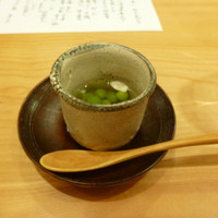 道下 - 先附：紀州碓井豆浸し　柚子の花びら添え