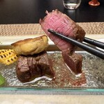 日光星の宿　宵むらさき - とちぎ和牛ヒレ肉とフォアグラのポワレ