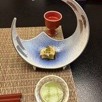 日光星の宿　宵むらさき - 先附は、茄子の煮浸しに穴子