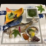日光星の宿　宵むらさき - 前菜　鮎､沢蟹､鮑､