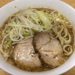 ラーメン二郎 - ラーメン 700円　麺半分・ヤサイ少なめ・ニンニク・カラメ