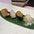 立食い寿司 根室花まる - 料理写真:ほたて白子炙り醤油　平目昆布〆　生ウニ