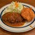 キッチンサウザ - 料理写真:ハンバーグとミルクコロッケ ...キャベツの千切りが付いてます