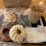 ミスタードーナツ - 料理写真:しっとりマフィンバター風味 253円 オールドファッションハニー 187円 ミルクシュガーフレンチ 198円 アイスカフェオレ セット234円