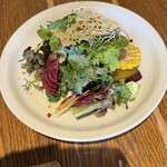 ポルスカフェ - パスタランチの有機野菜サラダ