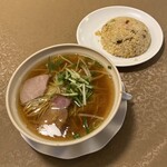 金蘭 - あっさりねぎそばと炒飯セット