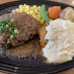 ハンバーグ　オニオン - Mサイズハンバーグ（和風ソース）＆白身魚のフライ