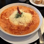 はらっぱ - 料理写真:赤唐辛子とにんにくのトマトクリーム(乾麺普通) ¥1,211