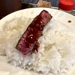 ステーキハウスポパイ - ステーキ フィレ肉とライス大盛り