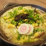 丸鶏本舗 つた屋 - 「鶏白湯拉麺定食」のラーメンアップ