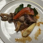 釜飯酔心 - 『焼物』国産牛ステーキ　平茸と野菜ソテー〜オニオンソース〜