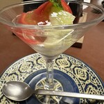 釜飯酔心 - 『果物』メロンとフルーツトマトのゼリー寄せ