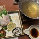釜飯酔心 - 『鍋』瀬戸内産鱧と鮑のしゃぶしゃぶ