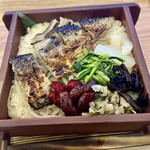 るり渓温泉本館 - 焼鯖京漬物せいろおこわ1180円