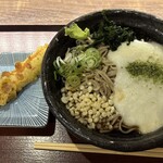 十割蕎麦 嵯峨谷 - とろろ蕎麦大+ちく天