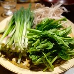 とく山 - ［11回目］オレの鴨コース(要予約)・鴨鍋用の野菜