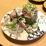 宇和島グルメ寿司 すしえもん - ぶりの切り落としねぎまみれ軍艦