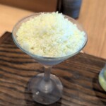 モンブランスタイル - メロン　ブルーベリーソルベ、バナナ　栗　栗の蜜ジュレ