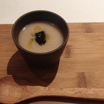 リストランテ サクラ - 2015.3　アミューズ　真ん中はイカスミ